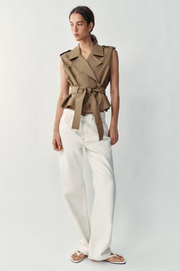 100% LEATHER JACKET WITH EVAS_ HEM - Zara фото 8