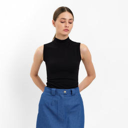 Юбка женская MINAKU: Jeans Collection цвет электрик, размер 52