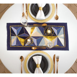 Цена за 2 шт. Дорожка на стол Этель «Геометрия» 30×70 см, 100% хлопок, саржа 190 г/м², синяя