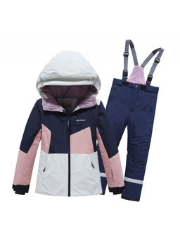 Горнолыжный костюм зимний для девочки серого цвета 9518Sr