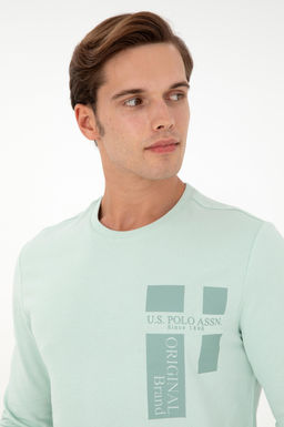 Свитшот мужской U.S. Polo Assn водно-зеленый  фото 2
