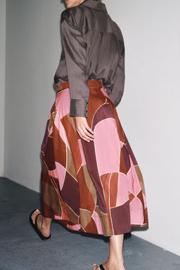 ZW COLLECTION PRINTED MIDI SKIRT - Zara фото 5