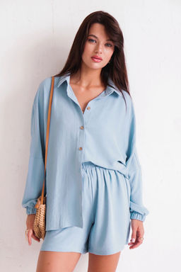 9650 Костюм в пижамном стиле голубой - Martichelli фото 12