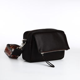 Сумка женская кросс-боди TEXTURA на молнии, 21×7×13 см, тёмно-коричневая