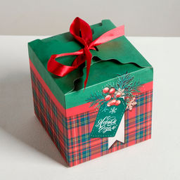 Коробка подарочная новогодняя складная «С Новым годом!», 18×18×18 см