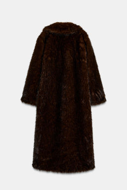 EXTRA-LONG FAUX FUR COAT