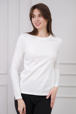 Лонгслив женский из кулирки с лайкрой молоко макси - Амадэль фото 6