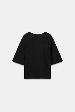 CAMISETA ESCOTE PICO / Negro - Zara фото 7