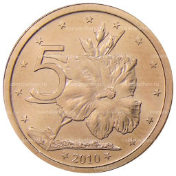 Монета 5 центов 2010 года Острова Кука