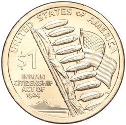 Монета 1 доллар 2024 года P США Коренные Американцы Закон о гражданстве индейцев