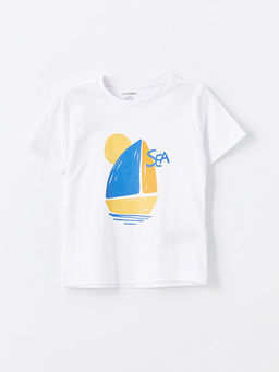 Bisiklet Yaka K?sa Kollu Bask?l? Erkek Bebek Ti??rt