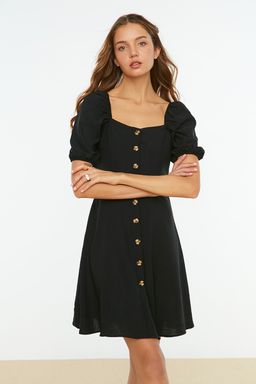 TRENDYOLMILLA Kiremit A Kesim Balon Kollu Mini Dokuma Elbise TWOSS20EL2314  фото 4