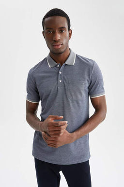 Футболка стандартного кроя с воротником поло и короткими рукавами - Defacto фото 3