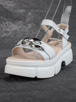 08-PED129-1 WHITE Босоножки женские (натуральная кожа)