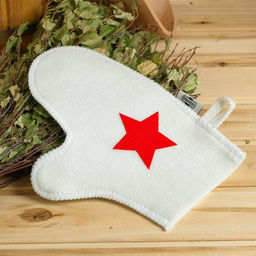 Набор для бани "Будёновец" шапка, коврик, рукавица