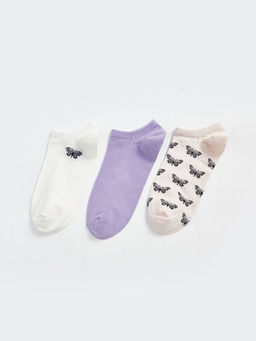 Desenli Kad?n Patik ?orap 3l?