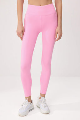 Pembe Genis Bel Lastikli Ekstra Toparlay?c? Tam Boy Orme Spor Tayt TWOAW21TA0029