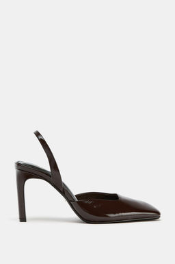 LEATHER SLINGBACK SHOES - Zara фото 3