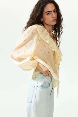 Blusa de gasa con efecto arrugado - H&m фото 4