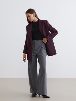 Loose Fit Geni? Pa?a Kad?n Pileli Pantolon