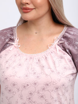 М296 сорочка Карина(цветы на розовом)