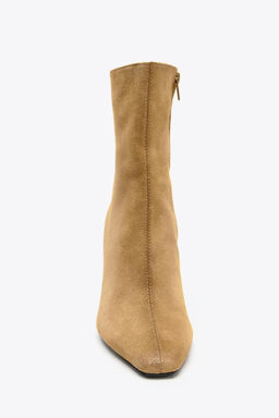 SPLIT SUEDE STILETTO HEEL ANKLE BOOTS - Zara фото 4