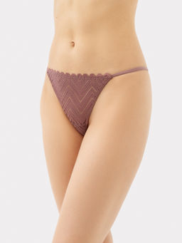 Цена за 2 штуки! Трусы женские стринги в коричневом цвете кофейная роза 412508 - Mark formelle фото 3