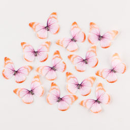 Декор для творчества «Бабочка», двухслойный, набор 12 шт., размер 1 шт. — 5×4 см, цвет оранжевый