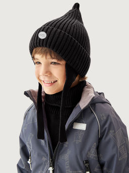 Комплект шапка и манишка 12м21126 черный