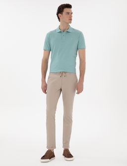 Bej Slim Fit Kanvas Pantolon