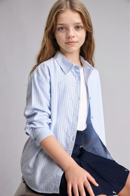 Regular Fit Pamuklu Uzun Kollu G_mlek K_z _ocuk