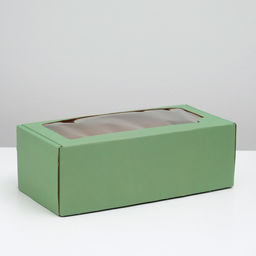 Цена за 5 шт. Коробка самосборная, с окном, мятная, 16 х 35 х 12 см МИКС