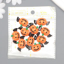 Цена за 10 шт. Декор для творчества пластик «Тыква с крыльями», 1.8×3.3×0.8 см