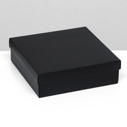 Цена за 5 шт. Коробка подарочная складная, упаковка, крышка-дно, чёрная, 20×20×6 см