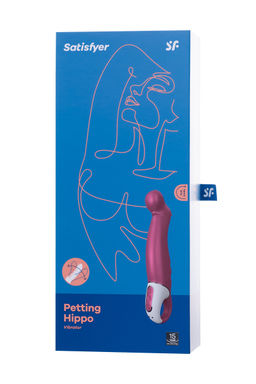 Нереалистичный вибратор Satisfyer Vibes Petting Hippo, силикон, красный, 22,9 см.  фото 8
