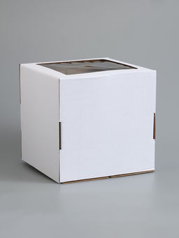 Коробка для торта, кондитерская, белая, с окном 30×30×30 см Набор 10 шт.