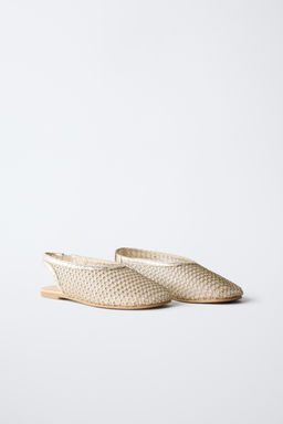 GOLD SLINGBACK BALLET FLATS - Zara фото 2