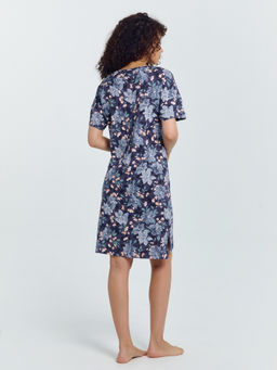 Сорочка ночная женская синяя с акварельными цветами - Mark formelle фото 11