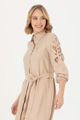 Женское тканое платье песочного цвета - U.s. polo assn фото 10