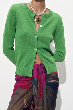 PLAIN RUSTIC KNIT CARDIGAN - Zara фото 5