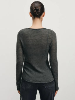 Джемпер с драпировкой с содержанием шерсти / Zarina фото 5