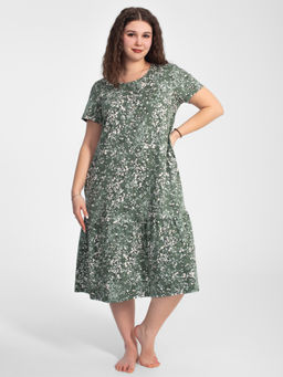 Платье женское кулирка "АГНИЯ" РОМАШКА ЗЕЛЕНЫЙ