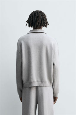 KNIT QUARTER-ZIP POLO SHIRT - Zara фото 3