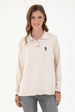 Женский кремовый свитер Неожиданная скидка в корзине - U.s. polo assn фото 3