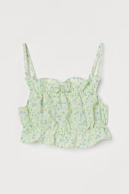 Top cropped con volantes