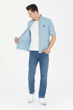 U. S. Polo Assn Erkek Kareli Turkuaz G_mlek Sepette S_rpriz _ndirim - U.s. polo assn фото 8