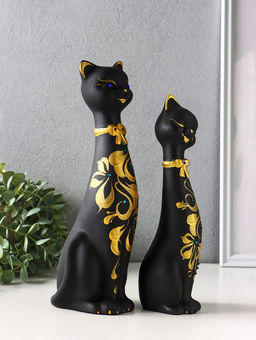 Фигура "Love коты" набор 2 шт, со стразами, 26см, чёрный