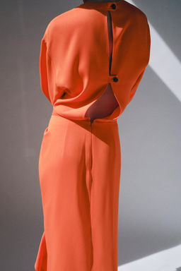 VESTIDO MIDI DRAPEADO ZW COLLECTION / Coral rojo - Zara фото 3