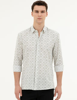 Рубашка Pierre Cardin Regular Fit зеленая с длинным рукавом