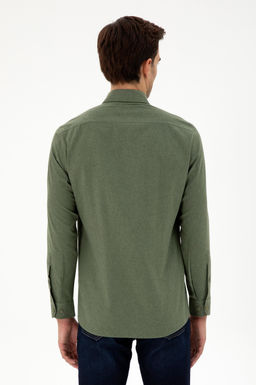 Мужская базовая рубашка цвета хаки с длинным рукавом Неожиданная скидка в корзине - U.s. polo assn фото 5